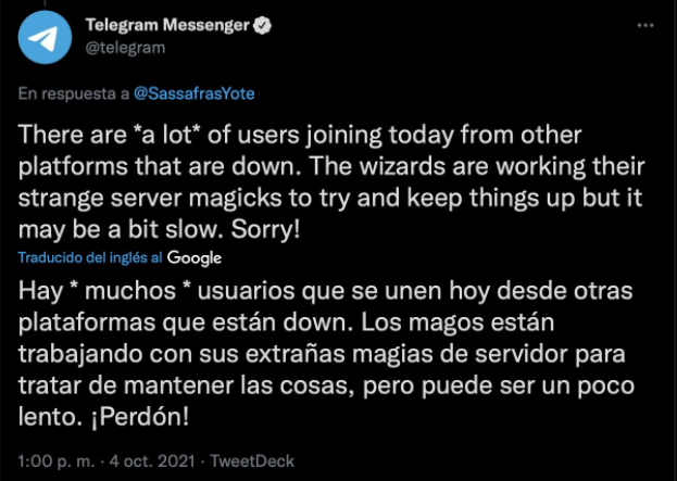 telegram caida de redes